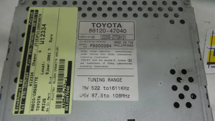 Radio/Cassette Toyota Prius